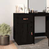 Dulap de birou, negru, 40x50x75 cm, lemn masiv de pin GartenMobel Dekor, vidaXL