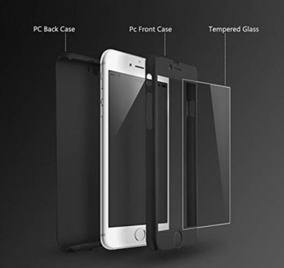 Husa pentru Apple iPhone 7 Black acoperire completa 360 grade cu folie de sticla gratis foto