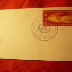 Carte Postala ONU - Posta Aeriana , cu stampila speciala de Expozitie 1966