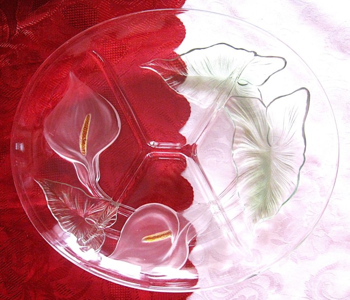 TAVA PLATOU STICLA FRANTA DECOR CALE PLATOU COMPARTIMENTAT 28.5 CM