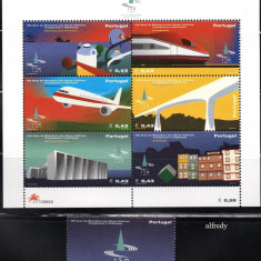 PORTUGALIA 2002, Aviatie, Locomotive, Transport, serie neuzata, MNH