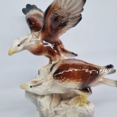 Vulturi - bibelou mare portelan romanesc (RAR), vechi, vintage