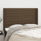 VidaXL Tăblie de pat cu aripioare maro &icirc;nchis 147x16x118/128 cm textil