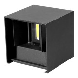 Aplica LED de perete Interior/Exterior Techstar&reg;, Putere 6W, Culoare Lumina 3000K, 600 lm, 10x10 cm, IP 65, Negru