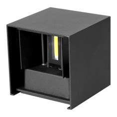 Aplica LED De Perete Interior/Exterior Techstar&reg;, Putere 6W, Culoare Lumina 4000K, 600 Lm, 10x10 Cm, IP 65, Negru