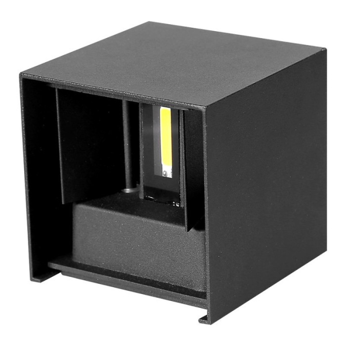 Aplica LED De Perete Interior/Exterior Techstar&reg;, Putere 6W, Culoare Lumina 4000K, 600 Lm, 10x10 Cm, IP 65, Negru