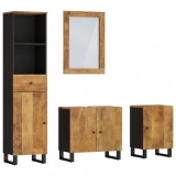 Cumpara ieftin Set mobilier de baie, 4 piese, lemn masiv de mango