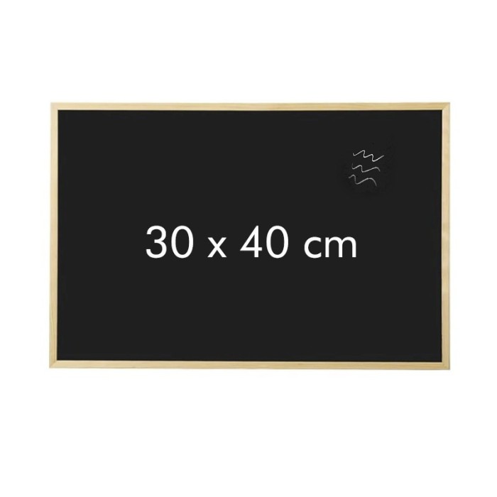 Tabla scolara scriere cu creta rama din lemn natur 30x40 cm