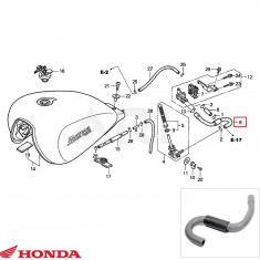 Furtun benzina (rezerzor - pompa benzina) original Honda VF 750 C Magna (94-03) - VF750 CD Magna (95-96) 4T LC 750cc