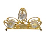 SUPORT SERVETELE MASA DIN METAL AURIU SI CRISTALE