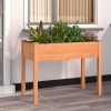 VidaXL Jardinieră cu căptușeală, maro, 118x59x76 cm, lemn masiv brad