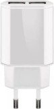 Incarcator retea 100-240V 2.4A 2x USB 5V alb Goobay