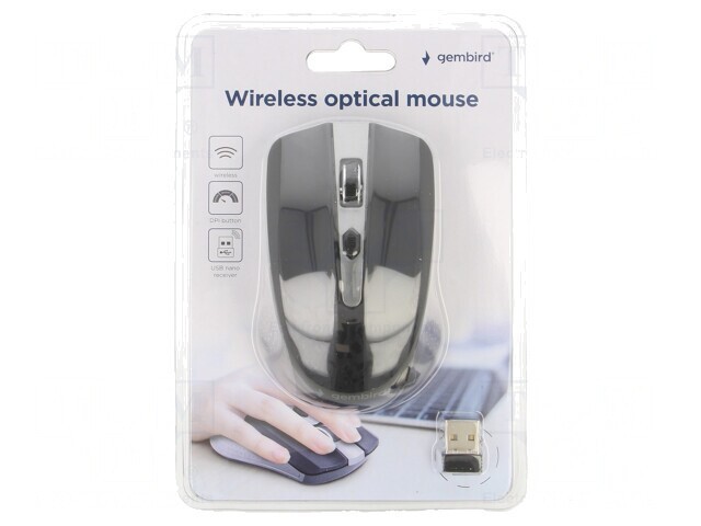 Mouse Optic Wireless Negru/Gri 10m 4 Butoane USB A