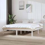 Cadru de pat King Size, alb, 150x200 cm, lemn masiv GartenMobel Dekor, vidaXL