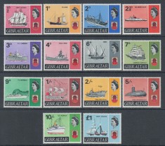 Gibraltar, nave, corabii, transport, efigia reginei Elisabeta a 2-a, 1967, MNH