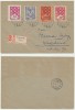 ROMANIA Ardealul de Nord 1945 plic circulat cu timbre locale Oradea II incluzand eroarea 1P pe hartie albă, Aviatie, Stampilat