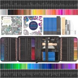 Cumpara ieftin Set creioane pentru desen, 148 piese desenat colorate cu carti de colorat