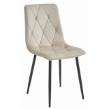 Scaun bucatarie/living, Artool, Libra, catifea, metal, bej si negru, 44x40x88.5 cm, Leobert