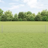VidaXL Gard din s&acirc;rmă sudată cu 22 st&acirc;lpi U argintii 0.4x50 m oțel