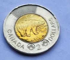 775. Moneda Canada 2 dollars 2015 (Polar Bear, Toonie) foto