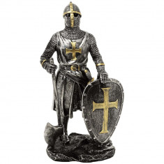 Statueta Cavaler Medieval Templier cu Topor 18 cm