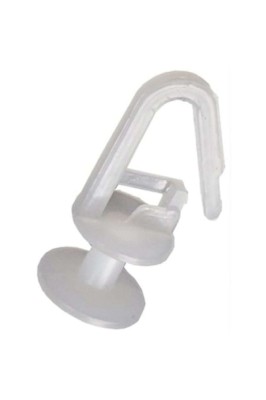 Set 100 c&amp;acirc;rlige pentru perdele cu bază rotundă, albe foto