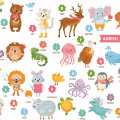 Stickere Alfabetul Animalelor - 60x90 cm