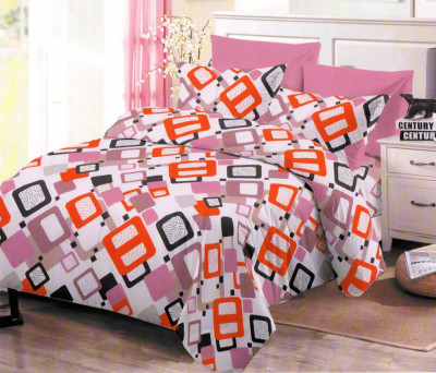 Lenjerie de pat pentru o persoana cu husa elastic pat si fata perna dreptunghiulara, Na Pali, bumbac mercerizat, multicolor foto