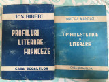 Biberi - Profiluri literare franceze; Mancas - Opinii estetice si literare