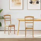 vidaXL Scaun de sufragerie 2 pcs Natural și deschis 42020494