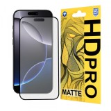 Folie de protectie Ecran Matte Lito HD Pro pentru Apple iPhone 16 Pro Max, Sticla Securizata, Full Glue, Neagra