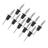 Cumpara ieftin Set 10 picuratoare profesionale negre 10.5 cm, diametru 2.5 cm, dopuri dozatoare din inox cu silicon pentru turnare rapida si precisa
