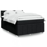 Gossi pat box spring cu saltea, negru, 140x200 cm, textil