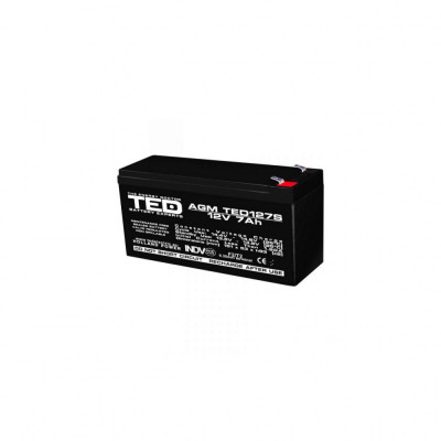 Acumulator AGM VRLA 12V 7Ah dimensiuni speciale 149mm x 49mm x h 95mm F2 TED Battery Expert Holland TED003195 (10) foto