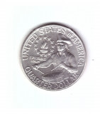 Moneda SUA 25 centi/quarter dollar 1976, bicentenarul 1776-1976, fara litera, America de Nord, Nichel