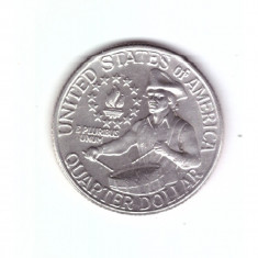 Moneda SUA 25 centi/quarter dollar 1976, bicentenarul 1776-1976, fara litera