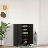 VidaXL Dulap Pantofi Stejar Negru 60x35x92 cm Lemn prelucrat