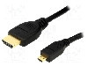 Cablu HDMI - HDMI, HDMI mufa, micro mufa HDMI, 1m, negru, LOGILINK - CH0030