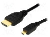 Cablu HDMI - HDMI, HDMI mufa, micro mufa HDMI, 1m, negru, LOGILINK - CH0030 foto