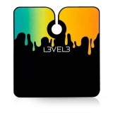 Cumpara ieftin Pelerina frizerie/coafor - L3VEL3 - guler neopren - neagra cu insertii colorate - KRAY