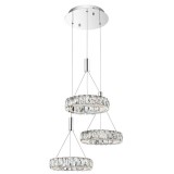 Cumpara ieftin Lustra lux rotunda Lisana, cu 3 abajururi din sticla transparenta, &Oslash; 50 cm, 7402401 - Novaluce Transparent