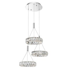 Lustra lux rotunda Lisana, cu 3 abajururi din sticla transparenta, &Oslash; 50 cm, 7402401 - Novaluce Transparent