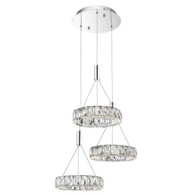 Lustra lux rotunda Lisana, cu 3 abajururi din sticla transparenta, &amp;Oslash; 50 cm, 7402401 - Novaluce Transparent foto