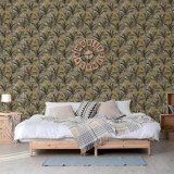 DUTCH WALLCOVERINGS Tapet &quot;Palm Trees&quot;, auriu și negru