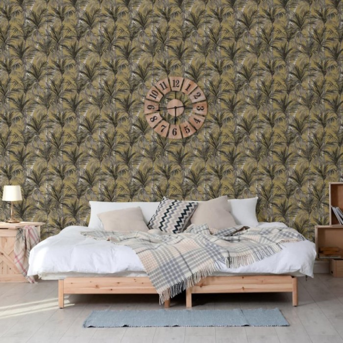DUTCH WALLCOVERINGS Tapet &quot;Palm Trees&quot;, auriu și negru