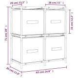 Cumpara ieftin Dulap de depozitare cu 4 cosuri textile, gri, 63x30x71 cm, otel