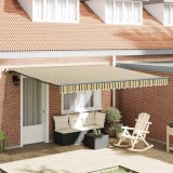 VidaXL Copertină Manual Verde și galben 400 &times; 350 cm Acril