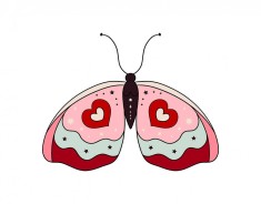Sticker decorativ Fluture, Multicolor, 70 cm, 3760ST foto
