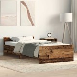 vidaXL Cadru de pat fără saltea Lemn vechi 75x190 cm Lemn prelucrat 862310