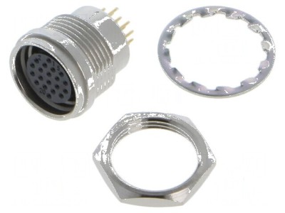 Conector circular soclu pt. montare pe panou foto